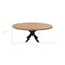 Homeroots 72" Natural And Black Rounded Solid Wood And Iron Pedestal Base Dining Table 563915 - alternate 6