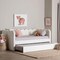 Baxton Studio Palmer Cream Teddy-Bear Fabric Daybed with Rolling Trundle 265-14500-ZORO - alternate 7
