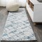 Jonathan Y Slant Modern Abstract Gray/Turquoise 2 ft. x 8 ft. Runner Rug SOR201A-28 - alternate 1
