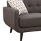 Homeroots 61in Charcoal And Black Loveseat and Toss Pillows 247986 - alternate 5
