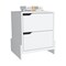 Homeroots 20" White Wood Two Drawer Nightstand 543693 - alternate 10