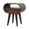 Homeroots 21" Walnut Solid Wood Oval One Drawer Nightstand 651529 - alternate 11