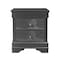 Homeroots 24" Gray Wood Shagreen Two Drawer Nightstand 478604 - alternate 1