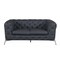 Homeroots 69in Gray And Silver Italian Leather Loveseat 477574 - alternate 4