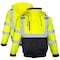Dome75 Hi-Vis Bomber Jacket, Polyester, Class ANSI/ISEA 107-2020 Class 3 Type R, HiVis Yellow/Black Bottom DJB3832 - alternate 1