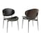 Homeroots Set of Two Black Upholstered Faux Leather Curved Back Dining Side Chairs 543555 - alternate 5