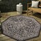 Jonathan Y Malta Bohemian Medallion Textured Weave Black/Gray 5 ft Octagon Indoor/Outdoor Area Rug SMB104C-5TGN - alternate 1