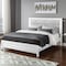 Homeroots White And Gray Wood And Upholstery Lighted Twin Bed Frame 564732 - alternate 1