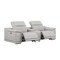 Homeroots 93in Ash Gray and Silver Leather Power Reclining Loveseat 643826 - alternate 5