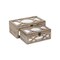 Homeroots Set of Two Natural And White Solid Wood And Mirrored Glass Box With Lid, 2PK 489397 - alternate 4