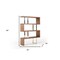 Homeroots 67" Walnut Manufactured Wood Four Tier Zig Zag Bookcase 482697 - alternate 7