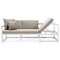 Leisuremod Chelsea White Sectional With Adjustable Headrest & Coffee Table With Beige Cushions CSLW-80BG - alternate 6