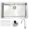 Anzzi Vanguard Undermount 30" Kitchen Sink with Brushed Nickel Singer Faucet KAZ3018-042 - alternate 1