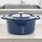 Kenmore Elite Oak Park 5 Quart Enameled Cast Iron Casserole with Lid and Glass Steamer in Blue 126364.03 - alternate 6