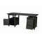 Homeroots 68" Black Solid Wood and Metal Carved Floral Desk With Three Drawers 661245 - alternate 1