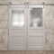 Sartodoors Modern Double Barn Door 84 x 80 inches, Ego 5011 Painted White Oak, 14FT Silver Rail Track Set, S EGO5011DB-S-PWO-84 - alternate 4
