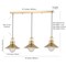 Jonathan Y Colin 3-Light 35" Adjustable Iron/Glass Retro Hurricane Triple Linear LED Pendant, Brass Gold JYL6121A - alternate 10