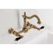 Kingston Brass Two-Handle Wall Mount Bridge Kitchen Faucet, Antique Brass KS1263PKL - alternate 6
