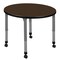 Regency Round Kee Height Adjustable Mobile Classroom Activity Table, 30 in W, 30 in L, Neo Walnut TB30RNDNWAPCGY - alternate 1