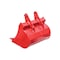 Greywolf 20'' Bucket for Skid Steer Loader Backhoe Attachment, 4 Replaceable Teeth, Red Powder Coat 1070 - alternate 7