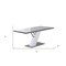 Homeroots 63" White and Silver Wood and Metal Pedestal Base Dining Table 555191 - alternate 5