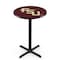 Holland Bar Stool Co 36" Blk Wrinkle Florida State (Script) Pub Table, 36" dia. Top L211B3636FSU-FS - alternate 1