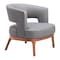 Homeroots 27" Slate Gray And Brown Faux Leather Arm Chair 556466 - alternate 5