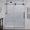 Anzzi 60in x 76in Frameless Shower Door with Sliding in Matte Black with Tsunami Tempered Clear Glass SD-FRLS06102MB - alternate 1
