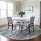 Homeroots 8' Teal Blue And Gray Round Striped Washable Indoor Outdoor Area Rug 617700 - alternate 5