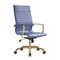 Leisuremod Harris High-Back Faux Leather Office Chair with Gold Frame, Navy Blue HOTG19BUL - alternate 4