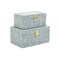 Homeroots Set of Two Blue Wood Metal And Fabric Box With Lid, 2PK 489363 - alternate 1