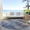 Homeroots 8' Denim Blue And Tan Round Abstract Washable Indoor Outdoor Area Rug 606142 - alternate 4
