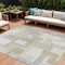 Homeroots 10' X 14' Ivory Beige And Gray Geometric Washable Indoor Outdoor Area Rug 613222 - alternate 1