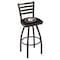 Holland Bar Stool Co 36" Blk Wrinkle Georgia "G" Swivel Bar Stool, Ladder Back L01436GA-G - alternate 1