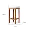 Homeroots 27" White and Natural Boucle and Solid Wood Backless Counter Height Bar Chair 632471 - alternate 6