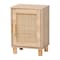 Baxton Studio Maclean Mid-Century Rattan and Natural Brown Finished Wood 1-Door Nightstand 199-12315-ZORO - alternate 1