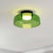 Jonathan Y Kalmar 12" Modern Minimalist Iron/Glass Dimmable Integrated LED Flush Mount, Green/Black JYL7153B - alternate 8