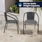 Flash Furniture Round Table Set, Aluminum, Glass, Metal, Plastic, Rattan, Clear TLH-087RD-037GY2-GG - alternate 11