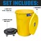 Magnum Tool Yellow 44 Gallon Trash Can Set, Trash Can, Quiet Dolly, and Reinforced Lid, 2 Set CMTC-CLD0-44Y02 - alternate 6