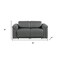 Homeroots 65in Dark Gray and Black Italian Leather Power Reclining Loveseat 720492 - alternate 6