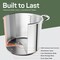 Emporio Kitchen Stainless Steel 12QT Stockpot with Glass Lid, Even-Heat Base, Riveted Handles, Oven Safe EMPKSSTKP12 - alternate 5