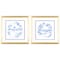 Homeroots Set Of Two Blue Garden Impress B Gold Framed Wall Art, 2PK 649134 - alternate 1
