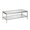 Homeroots 45" Clear Glass And Silver Steel Coffee Table With Shelf 520940 - alternate 6