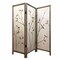 Homeroots 63" Brown Fabric and Wood Folding Three Panel Screen Room Divider 342737 - alternate 4
