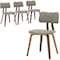 Leisuremod Clivo Leather Dining Chair with Walnut Poplar Wood Frame, 4PK CDWN-18LGR4 - alternate 1