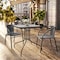 Flash Furniture Square Metal Table, Sqr w/Rattan Chairs, Gray, 28", Aluminum, Glass, Metal, Plastic, Rattan, Clear TLH-073SQ-037GY2-GG - alternate 13
