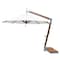 Bambrella 11.5' Round Bamboo Cantilever Umbrella w/354lb Base System-Ice White Canopy 3.5m R-SW-L-IW-BS - alternate 1