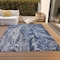 Homeroots 9' X 12' Denim Blue And Navy Blue Abstract Washable Indoor Outdoor Area Rug 577930 - alternate 9