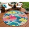Homeroots 8' Blush And Pink Round Floral Washable Indoor Outdoor Area Rug 610975 - alternate 1