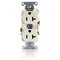 Leviton Receptacle Outlet, 20A, Light Almond, 125V 5362-ST - alternate 1